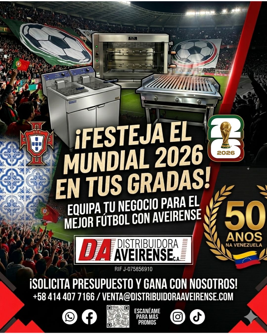 ¡Equipa tu negocio para ganar en el Mundial 2026 con Distribuidora Aveirense! ¡Equipa tu negocio para ganar en el Mundial 2026 con Distribuidora Aveirense!
