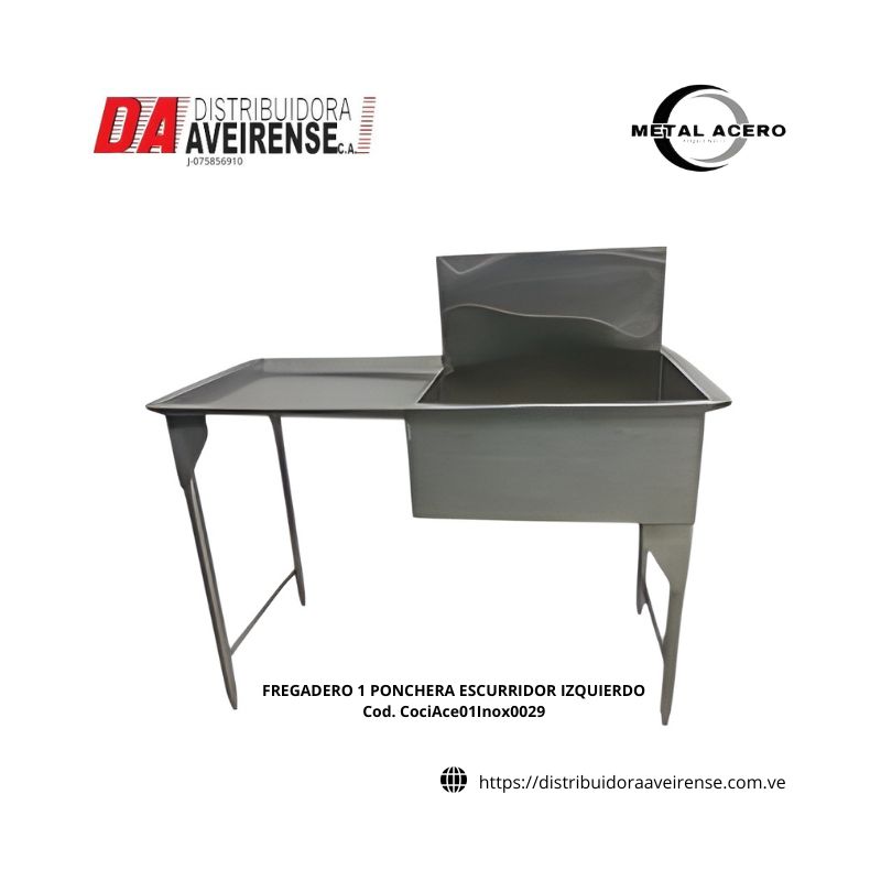 FREGADERO 1 PONCHERA ESCURRIDOR IZQUIERDO.