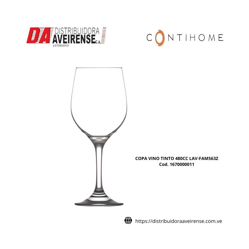 COPA VINO TINTO 480CC LAV-FAM563Z., precio por unidad caja de 24 unidades