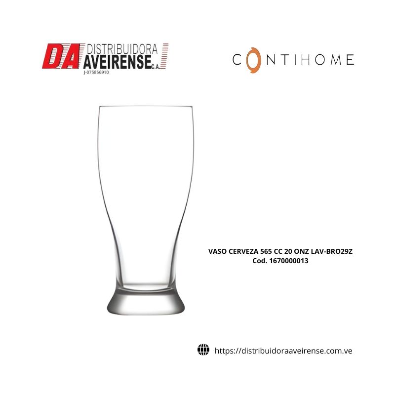 VASO CERVEZA 565 CC 20 ONZ LAV-BRO29Z., precio unidad  , caja de 24 unidades 