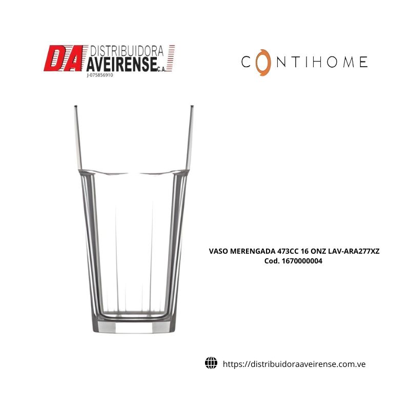 VASO MERENGADA 473CC 16 ONZ LAV-ARA277XZ., caja de 24 unidades precio por unidad