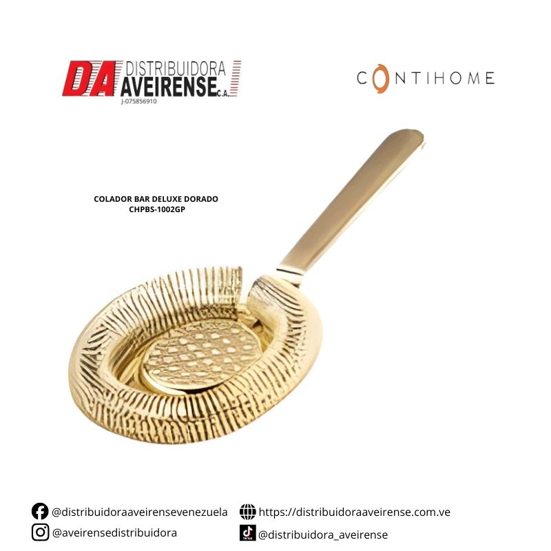 COLADOR BAR DELUXE DORADO CHPBS-1002GP.