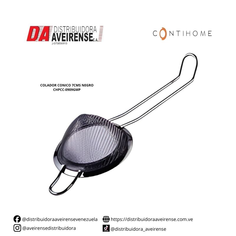 COLADOR CONICO 7CMS NEGRO CHPCC-0909GMP.