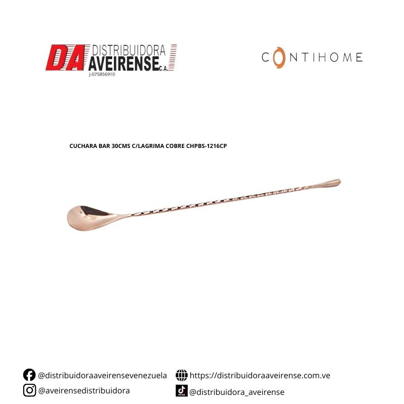 CUCHARA BAR 30CMS C/LAGRIMA COBRE CHPBS-1216CP.