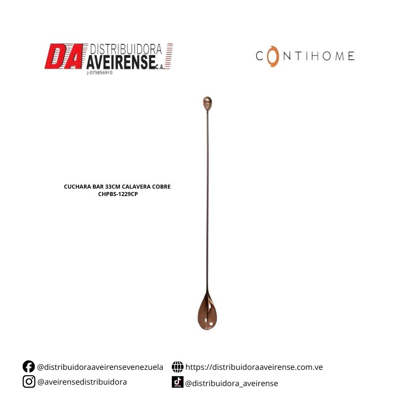CUCHARA BAR 33CM CALAVERA COBRE CHPBS-1229CP.