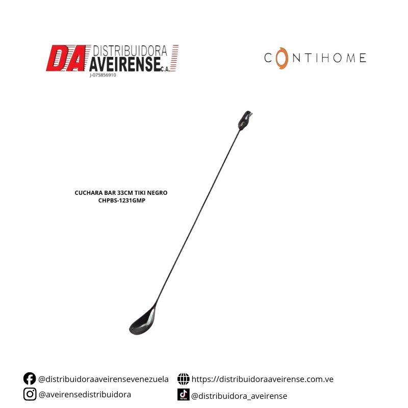 CUCHARA BAR 33CM TIKI NEGRO CHPBS-1231GMP.