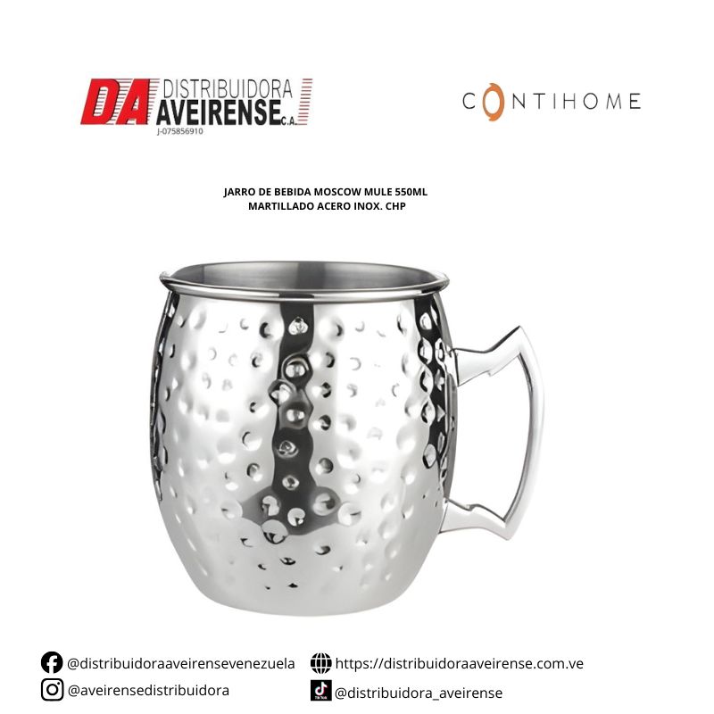 JARRO DE BEBIDA MOSCOW MULE 550ML MARTILLADO ACERO INOX. CHP.