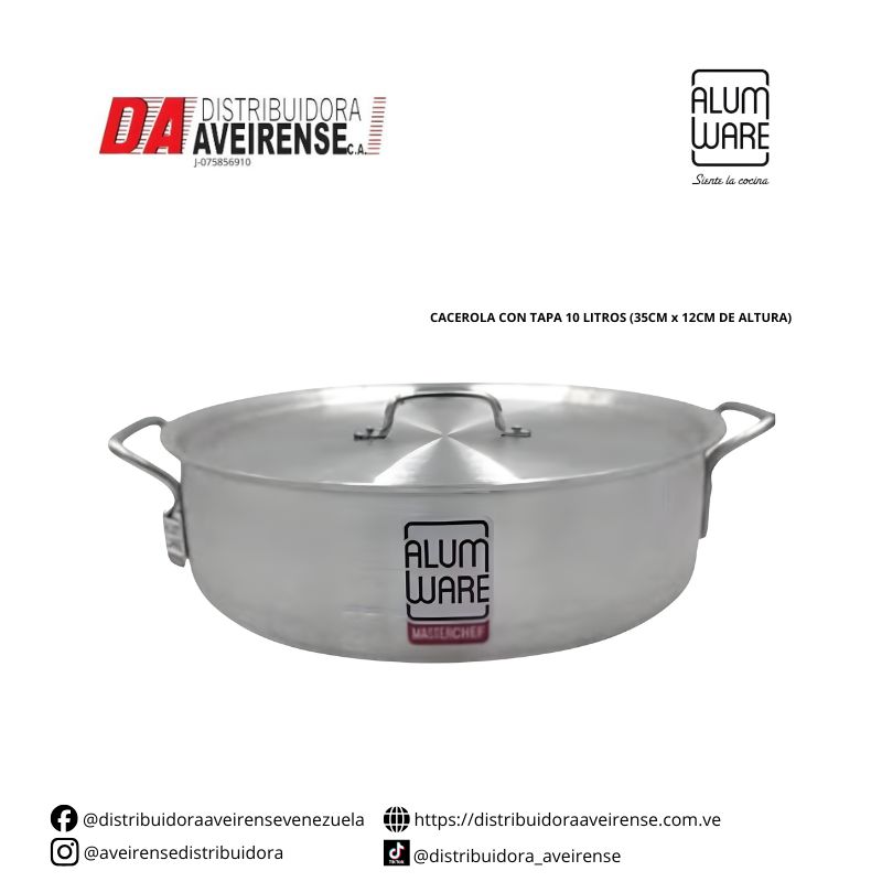 CACEROLA CON TAPA 10 LITROS (35CM x 12CM DE ALTURA)