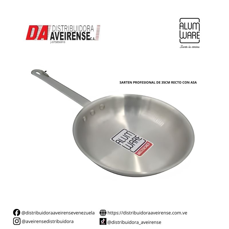SARTEN PROFESIONAL DE 35CM RECTO CON ASA.