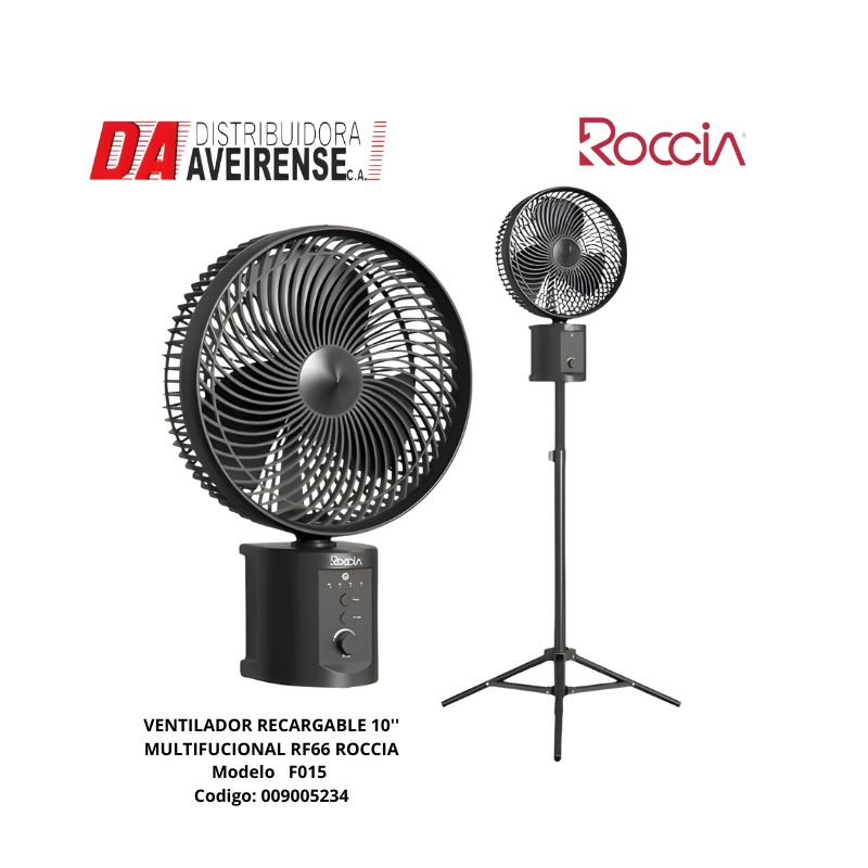 VENTILADOR RECARGABLE  10'' MULTIFUCIONAL RF66 ROCCIA