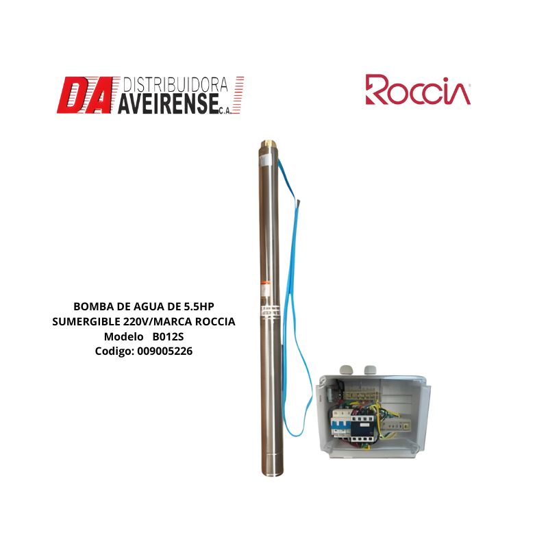 BOMBA DE AGUA DE 5.5HP SUMERGIBLE 220V/MARCA ROCCIA