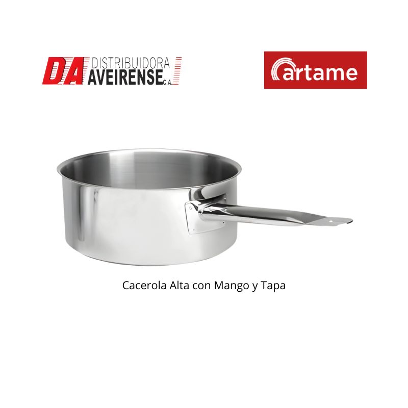 Cacerola Industrial Alta con Mango sin Tapa 20x8.5.