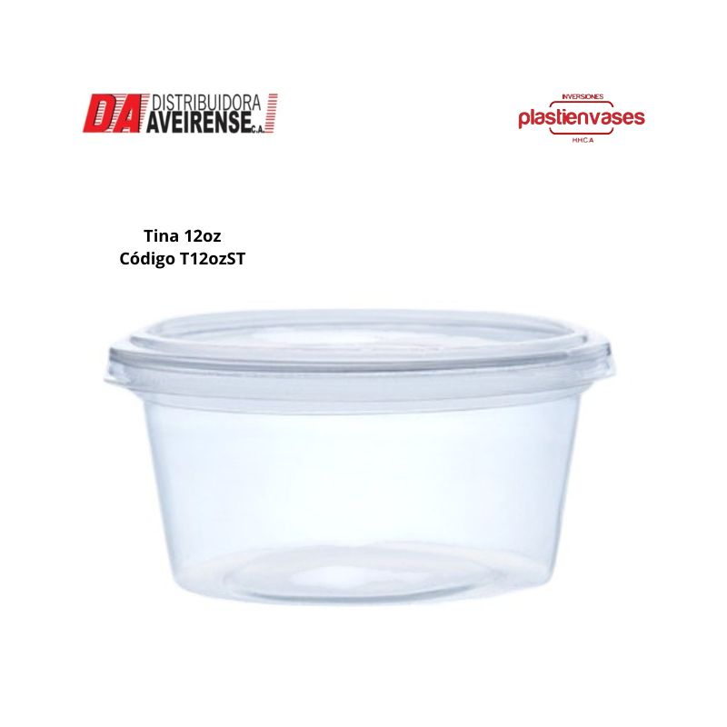 Tina 12oz. Sin Tapas. bulto de 400 unidades transparente 